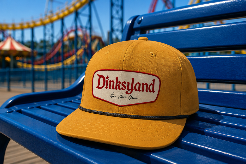 Vintage Dinksyland Embroidered rope hat-mustard